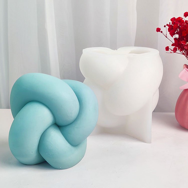YS Custom Weaving Rope Knot Candle Silicone Mould Home Plaster Decorative Ornaments Gift Mould DIY Aromatherapy Making Tools