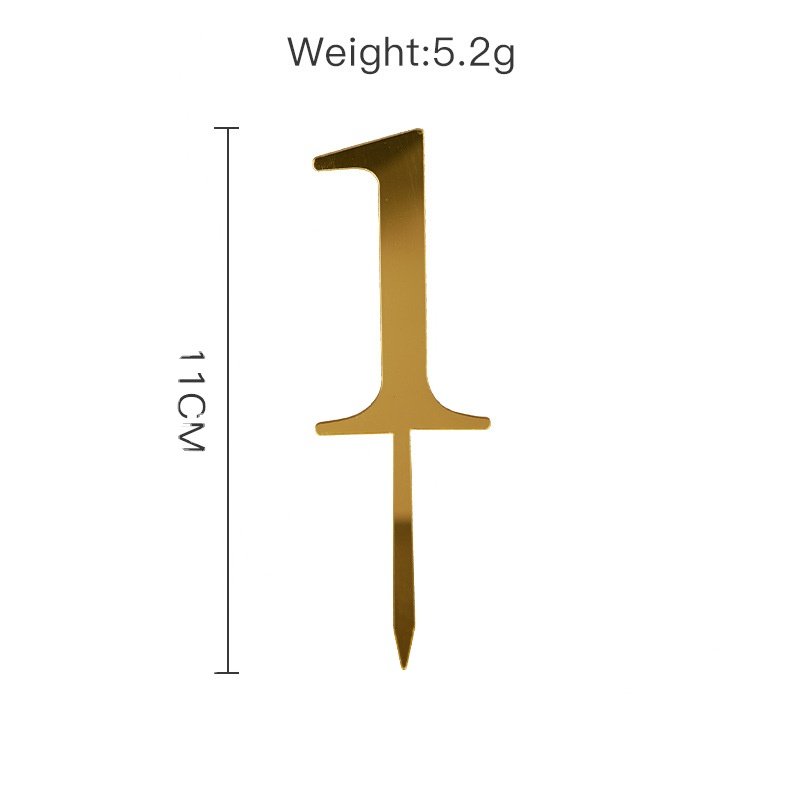 Hot Selling Gold Acrylic Cake Topper Happy Birthday Number for Decorative Cake Decoration for Parties cake decorating supplies