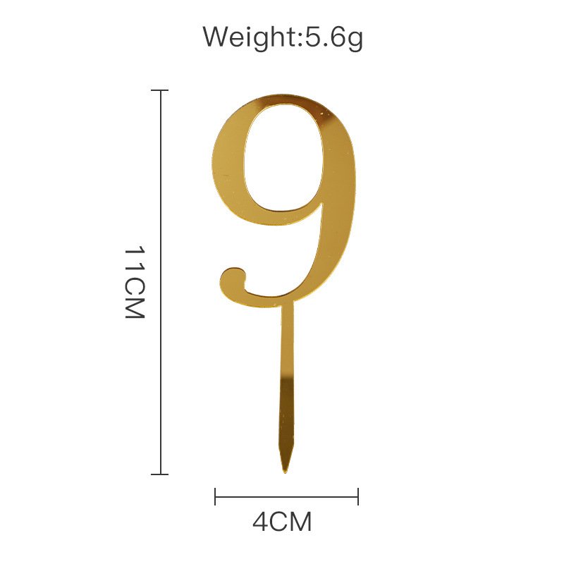 Hot Selling Gold Acrylic Cake Topper Happy Birthday Number for Decorative Cake Decoration for Parties cake decorating supplies