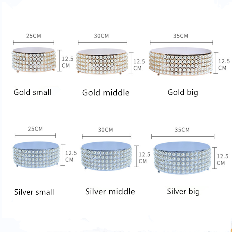 China Supplies Handmade Decorative Muffin Cupcake Display Tray Pearl Cake Tools Wedding Cake Stands
