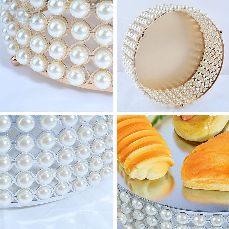 China Supplies Handmade Decorative Muffin Cupcake Display Tray Pearl Cake Tools Wedding Cake Stands