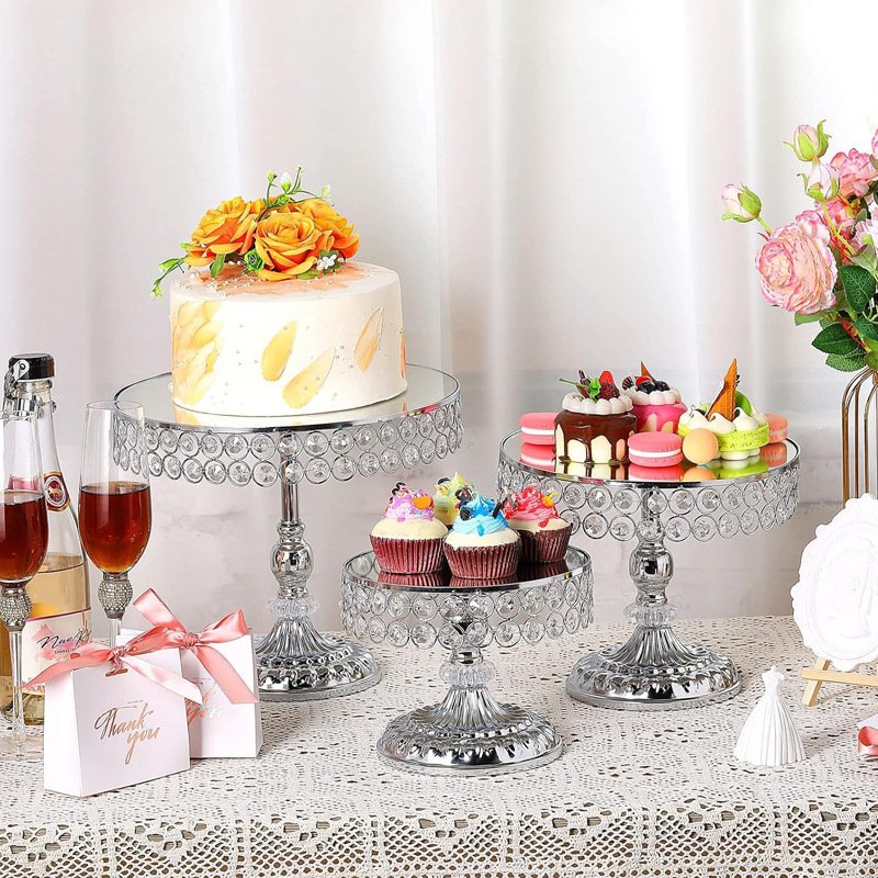 3pcs set Crystal Clear Cake Display dessert stands for baking Wedding party accessories cakes stand