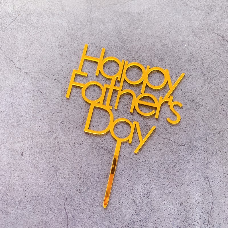 Hot Sale Happy Father's Day Acrylic Letter Cake Topper Festival Birthday Party Decoration Cupcake Decor Supplies