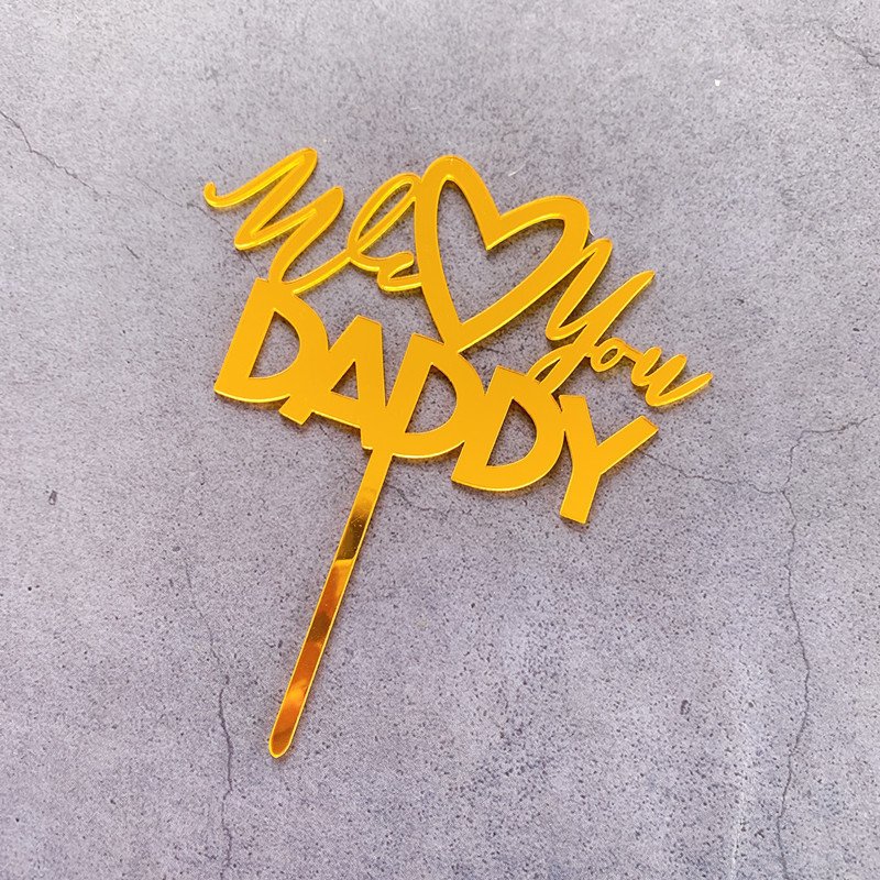 Hot Sale Happy Father's Day Acrylic Letter Cake Topper Festival Birthday Party Decoration Cupcake Decor Supplies