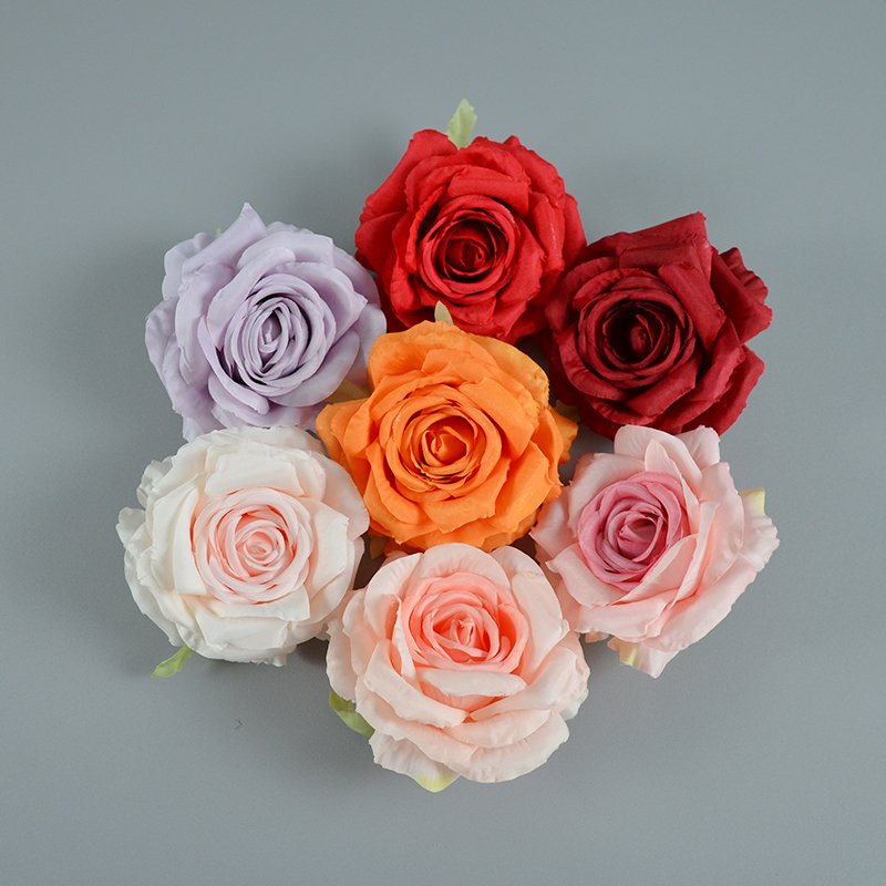 Artificial Floral Arrangement Silk Flower Head Rose For Wedding Home Party Decoration Flower Panel
