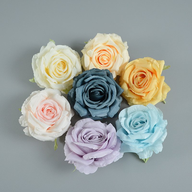 Artificial Floral Arrangement Silk Flower Head Rose For Wedding Home Party Decoration Flower Panel
