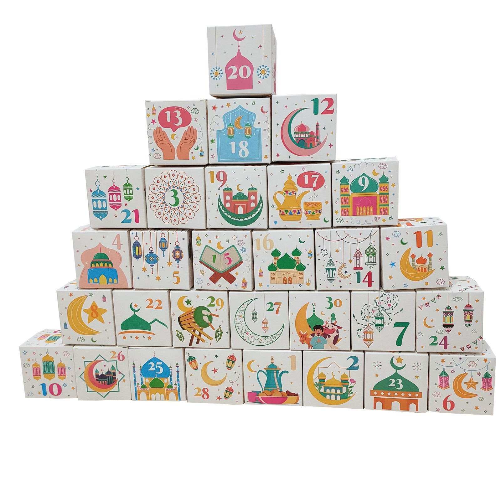 MorSun Muslim Ramadan Party Supplies Decoration Daily Calendar Box