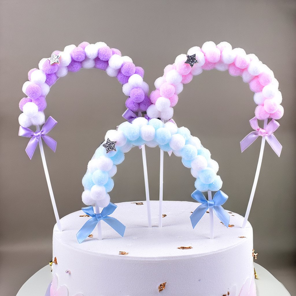 Arch Hairball cake topper brand Birthday Baked cake scene accessories Hairball Rainbow cake decoration supplies