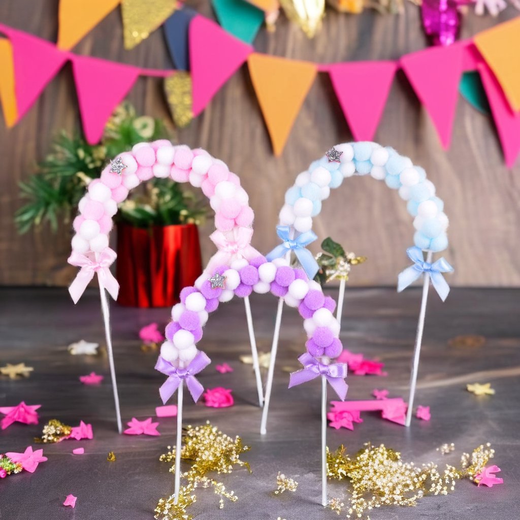 Arch Hairball cake topper brand Birthday Baked cake scene accessories Hairball Rainbow cake decoration supplies