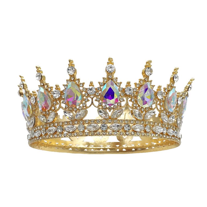 New Baroque Crown Gold Cake Topper Crystal Rhinestone Tiara Decorative Supplies Bouquet Accessories New Year Valentine's Day