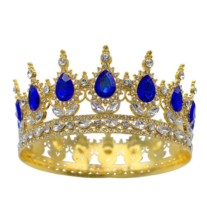 New Baroque Crown Gold Cake Topper Crystal Rhinestone Tiara Decorative Supplies Bouquet Accessories New Year Valentine's Day