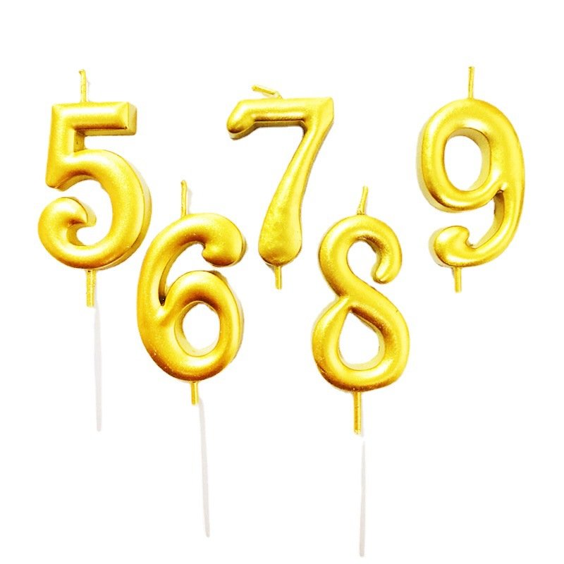 Birthday Gold-plated Digital Candles Number Candles Lights Creative Cake Baking Candle Birthday Decor Party Supplies