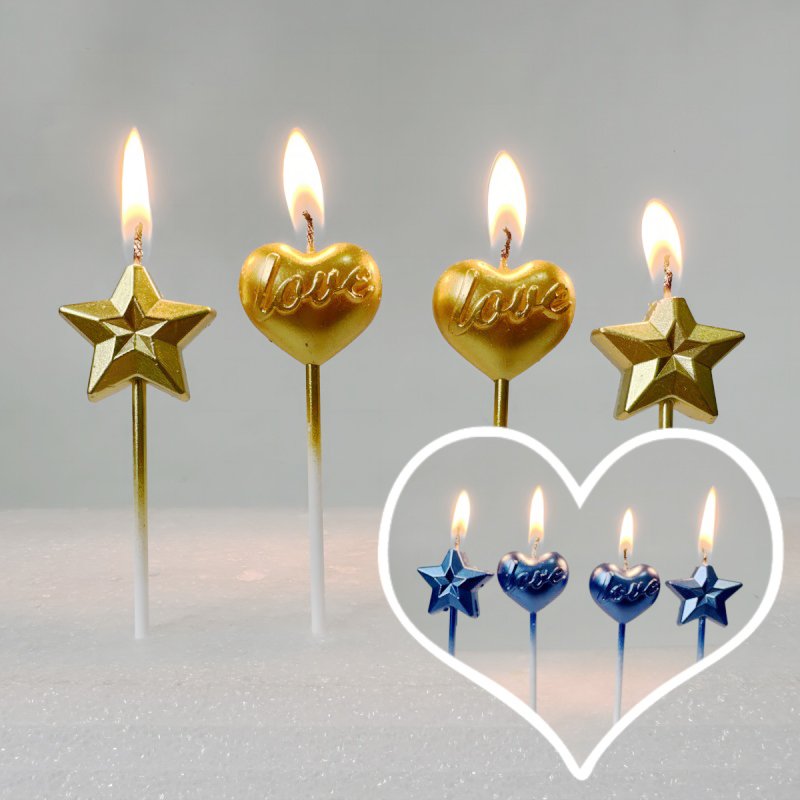 Wholesale Love Heart Paraffin Wax Candle for Birthday Wedding Valentine's Day Party Celebration Cake Topper Decoration