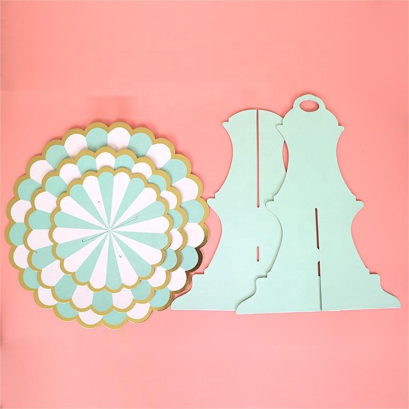 DAMAI 3 Layers Colorful Paper Cake Stand Cupcake Cardboard Stand for Birthday Party Wedding Decoration Party Supplies