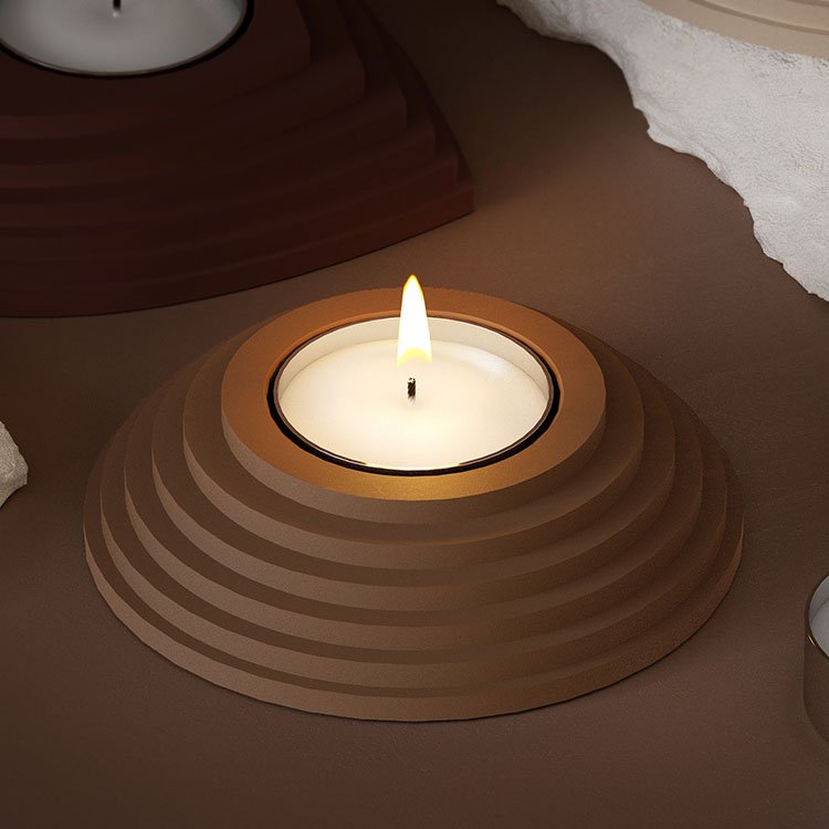 YS Candlestick Silicone Molds Circular Terraced Love Terrace Steps Base Molds Plaster Cement Holder Mould Home Decorations