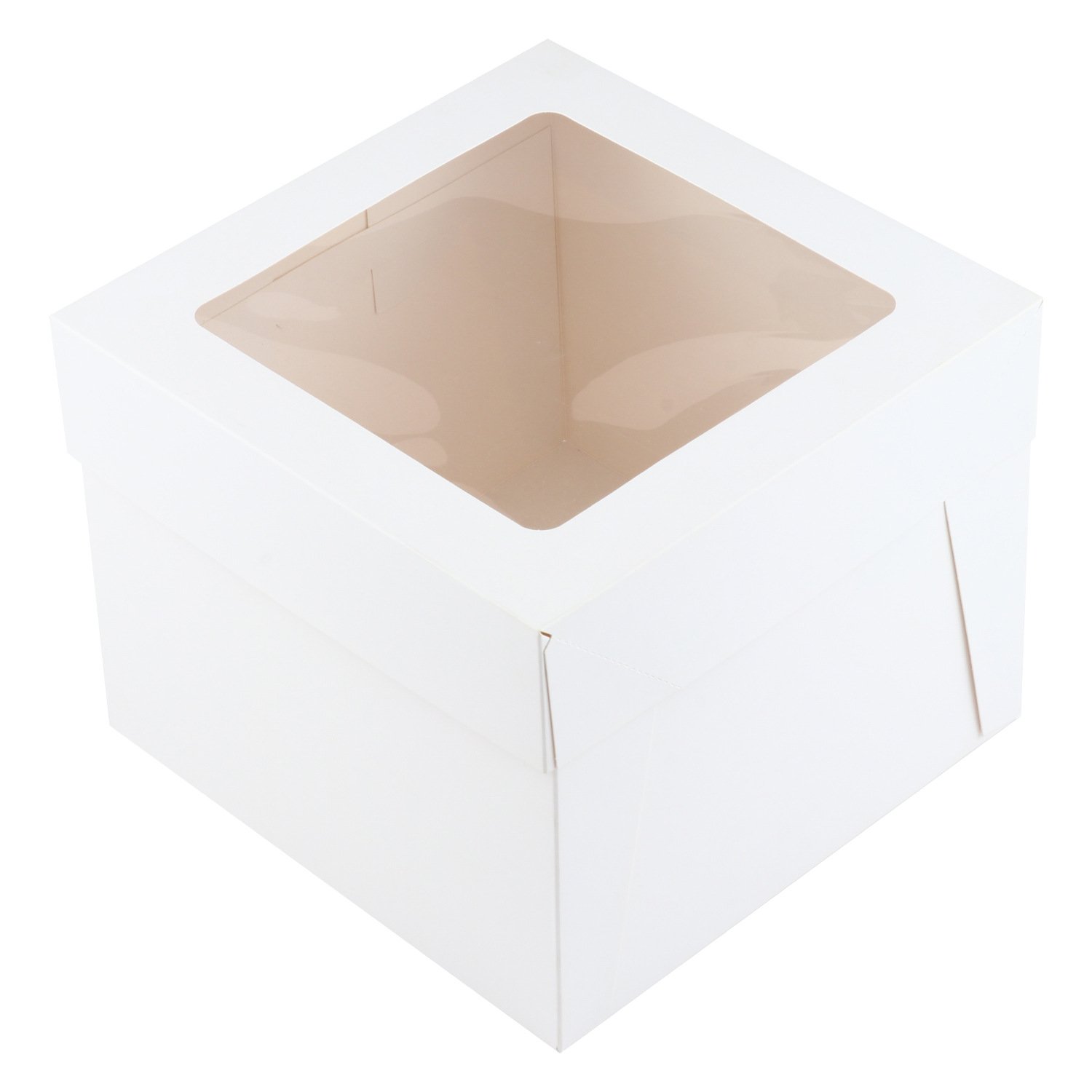 12x12x8 10x10x8 Inch Tall Cake Boxes with Window White Large Bakery Baking Disposable Carrier Take Out Container for Cakes