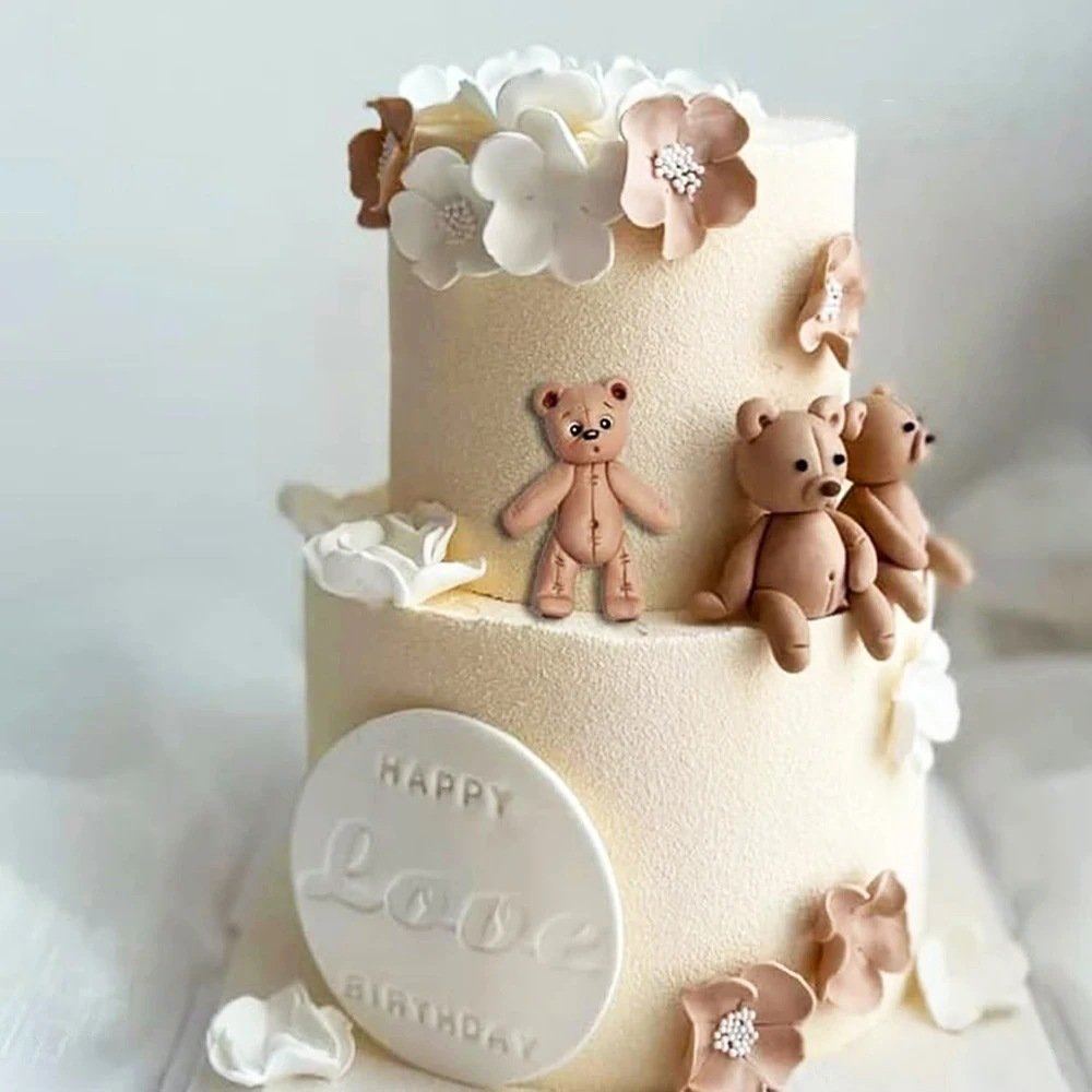 Early Riser Bear Silicone Fondant Mold Cake Decoration Baking Supplies Chocolate Mold Dessert Tools