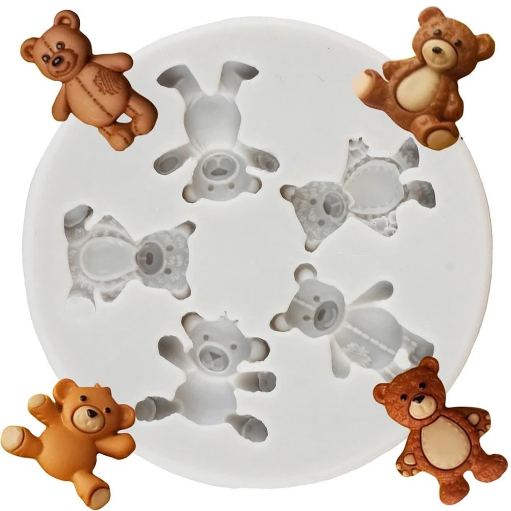 Early Riser Bear Silicone Fondant Mold Cake Decoration Baking Supplies Chocolate Mold Dessert Tools