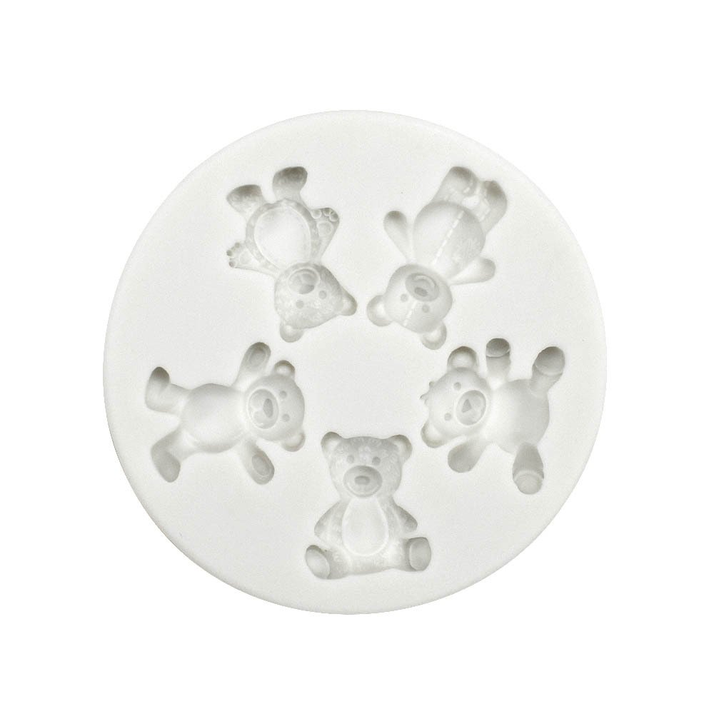 Early Riser Bear Silicone Fondant Mold Cake Decoration Baking Supplies Chocolate Mold Dessert Tools