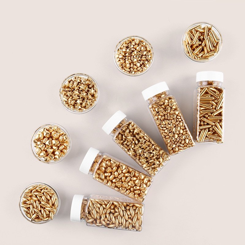 10mm Shiny Gold Pearls Edible Sugar Sprinkle Sugar Balls For Cake Accessories Dessert Decorations