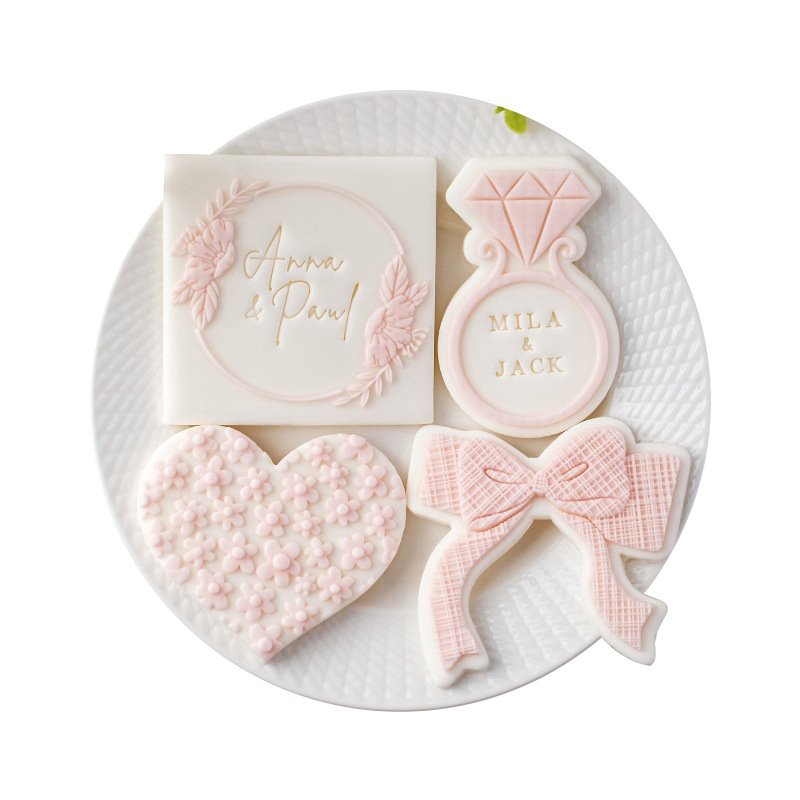 Saffron 20 designs wedding decoration Fondant Moulds Embosser cookie cutter acrylic board stamp rings cake wedding dresses