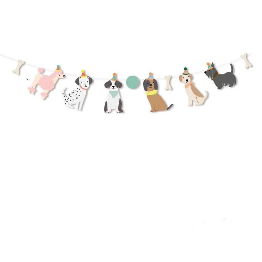 New Style Dog Print Birthday Party Decoration Banner Cake Topper Party Decoration Props