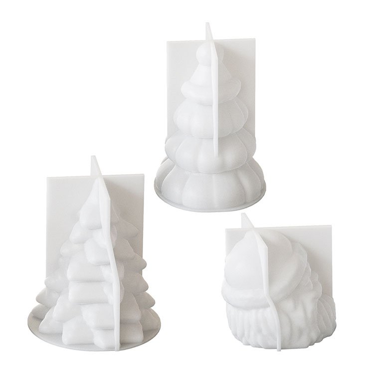YS Christmas Silicone Molds for Candles Making Christmas Tree Santa Claus Candle Molds Snowman and Deer Home Store Decoration