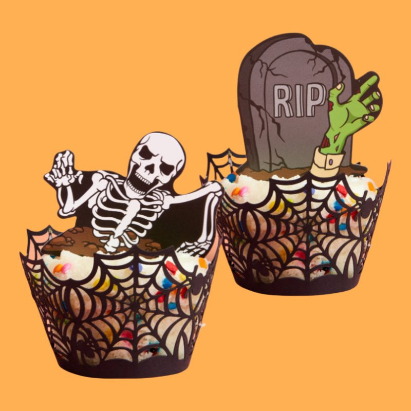 Decorate Halloween paper cupcake edges Halloween party supplies decorations for halloween cakes