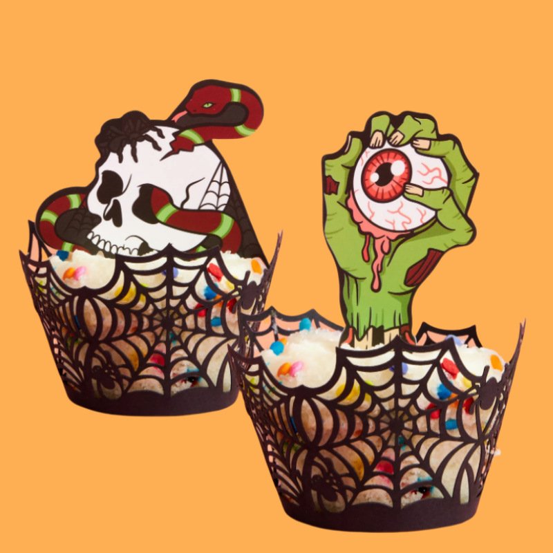 Decorate Halloween paper cupcake edges Halloween party supplies decorations for halloween cakes