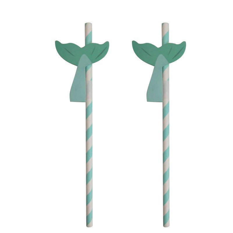 Ychon new arrivals drinking straws flexible mermaid paper straw striped paper straws