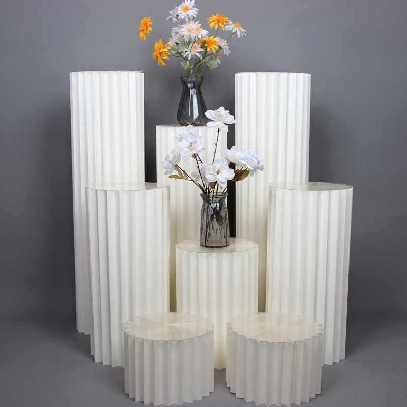 Birthday party supplies for wedding round stand cylinder for party cake table Paper Pedestal White Cake Plinth Cylinder stand