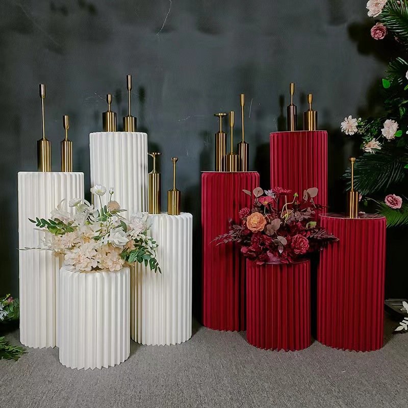 Birthday party supplies for wedding round stand cylinder for party cake table Paper Pedestal White Cake Plinth Cylinder stand