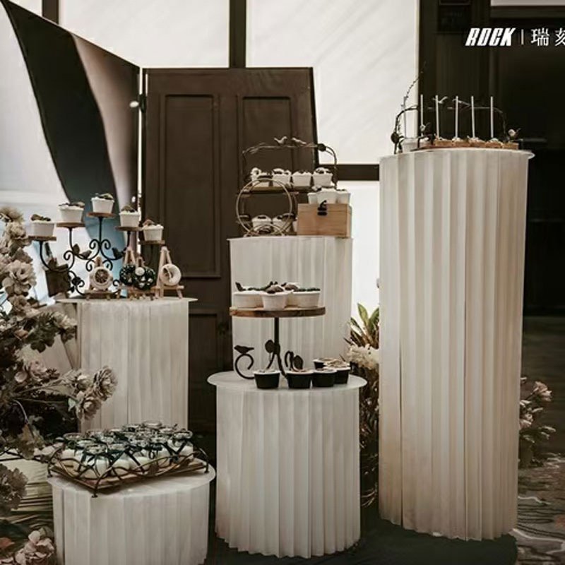 Birthday party supplies for wedding round stand cylinder for party cake table Paper Pedestal White Cake Plinth Cylinder stand