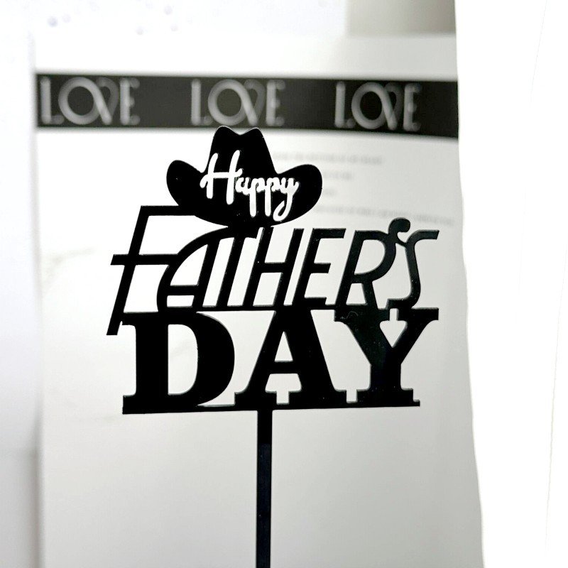 2024 Wholesale Happy Father's Day Birthday Cupcake Topper Acrylic Cake Toppers For Dad Birthday Cake Decoration