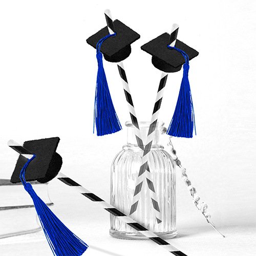 Graduation Season Graduation Cap Straw Celebration Black Gold Bachelor Hat graduation Hat Straw For Party Supplies