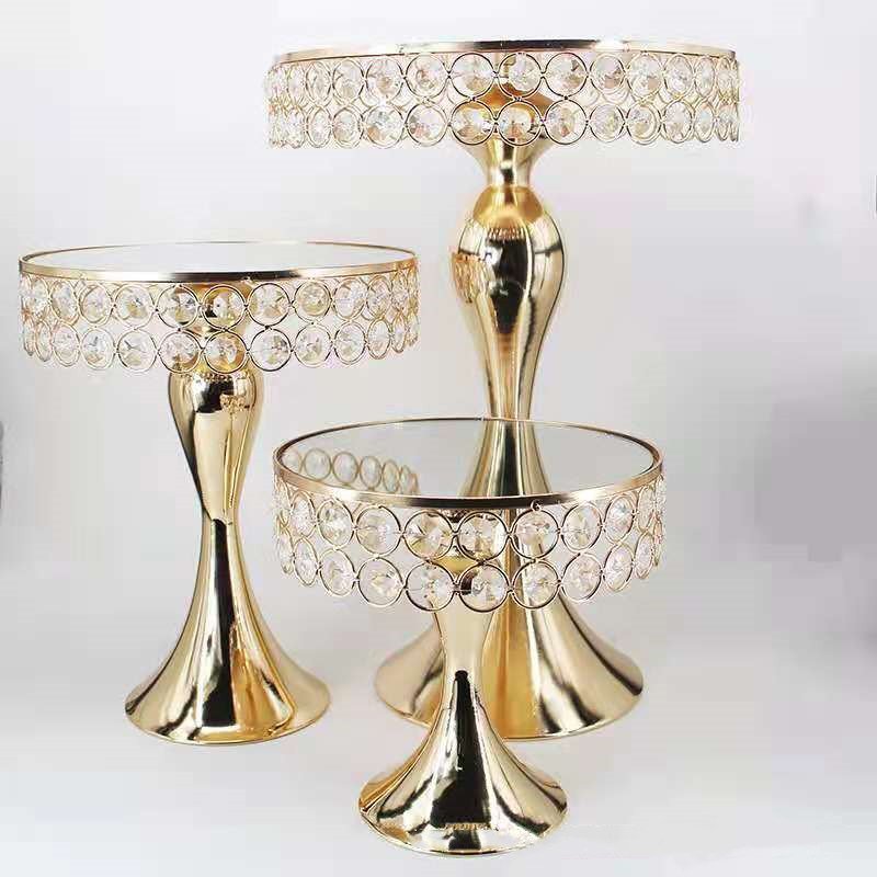 wholesale supply modern European wedding cake holder stand sets dessert party decorative fancy rotating cup cake holder