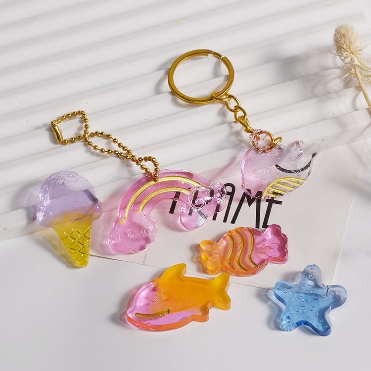 Cute Animal Keychain Silicone Mold Epoxy Resin Casting Animals Molds DIY Necklace Pendant Crafts Jewelry Art Craft Ornaments