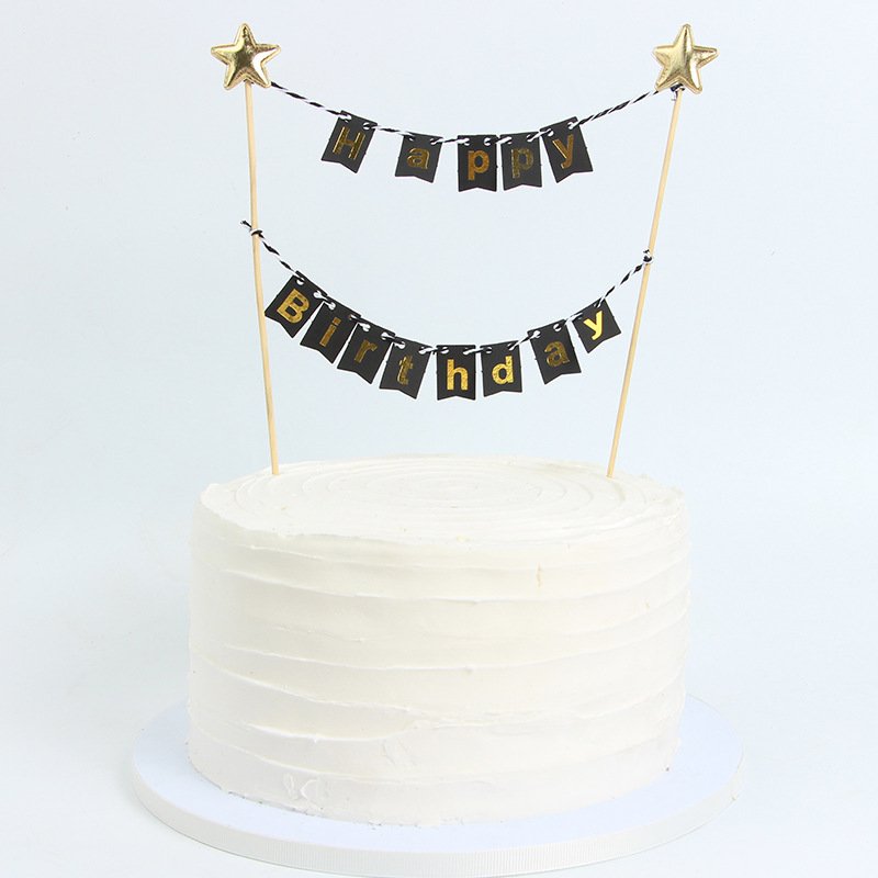 2024 Happy Birthday Cake Topper With Small Banners Party Cake Decorations Party Supply For Birthday