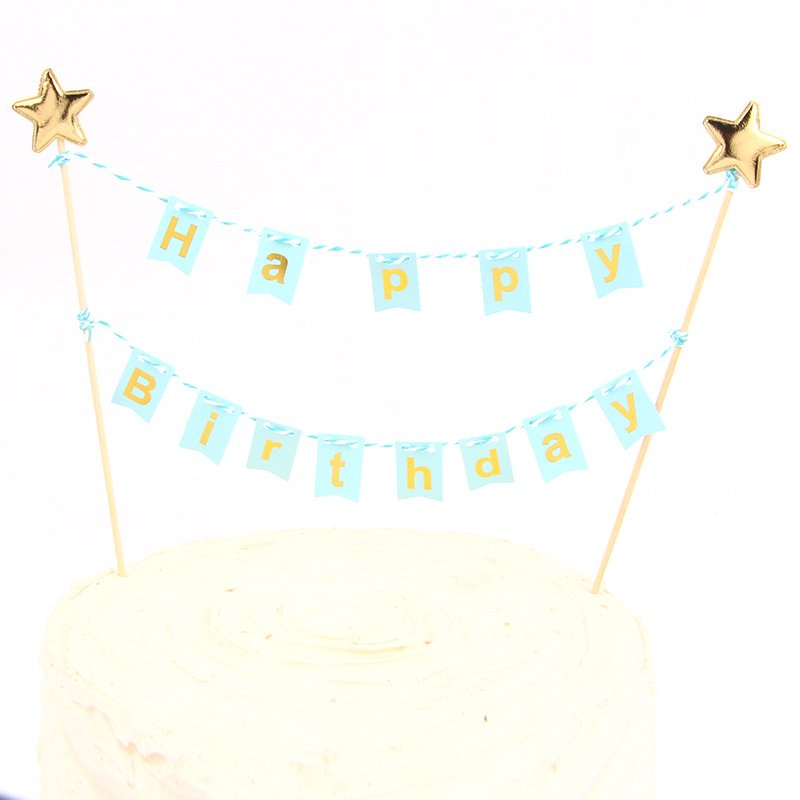 2024 Happy Birthday Cake Topper With Small Banners Party Cake Decorations Party Supply For Birthday