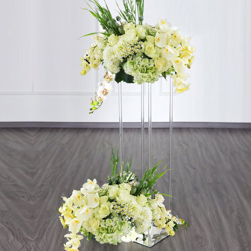 Acrylic Flower Stand Centerpieces Marriage Wedding pedestal Decorations Supplies Tabletop Decor Clear Display Rack Crystal Stage