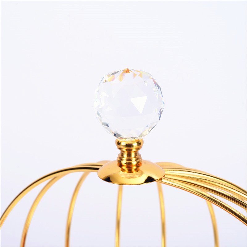 Wedding Christmas Decoration Supplies High Tea Display Stand 2 Tiers Bird Cage Metal Wire Ring Cake Stand