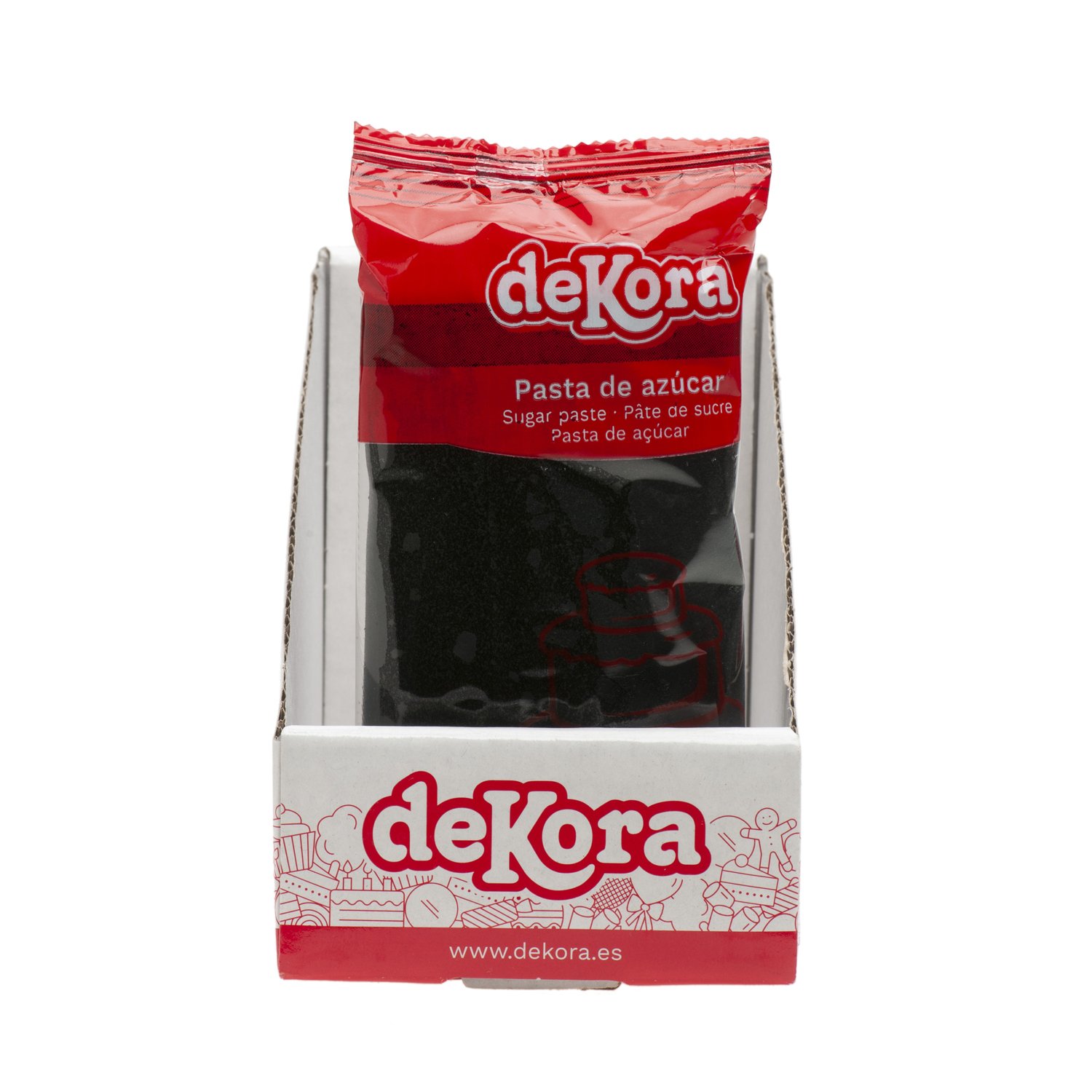 Dekora Brand Display Of 6 250G Edible Black Sugar Paste Fondant Perfect For Cake Decorating