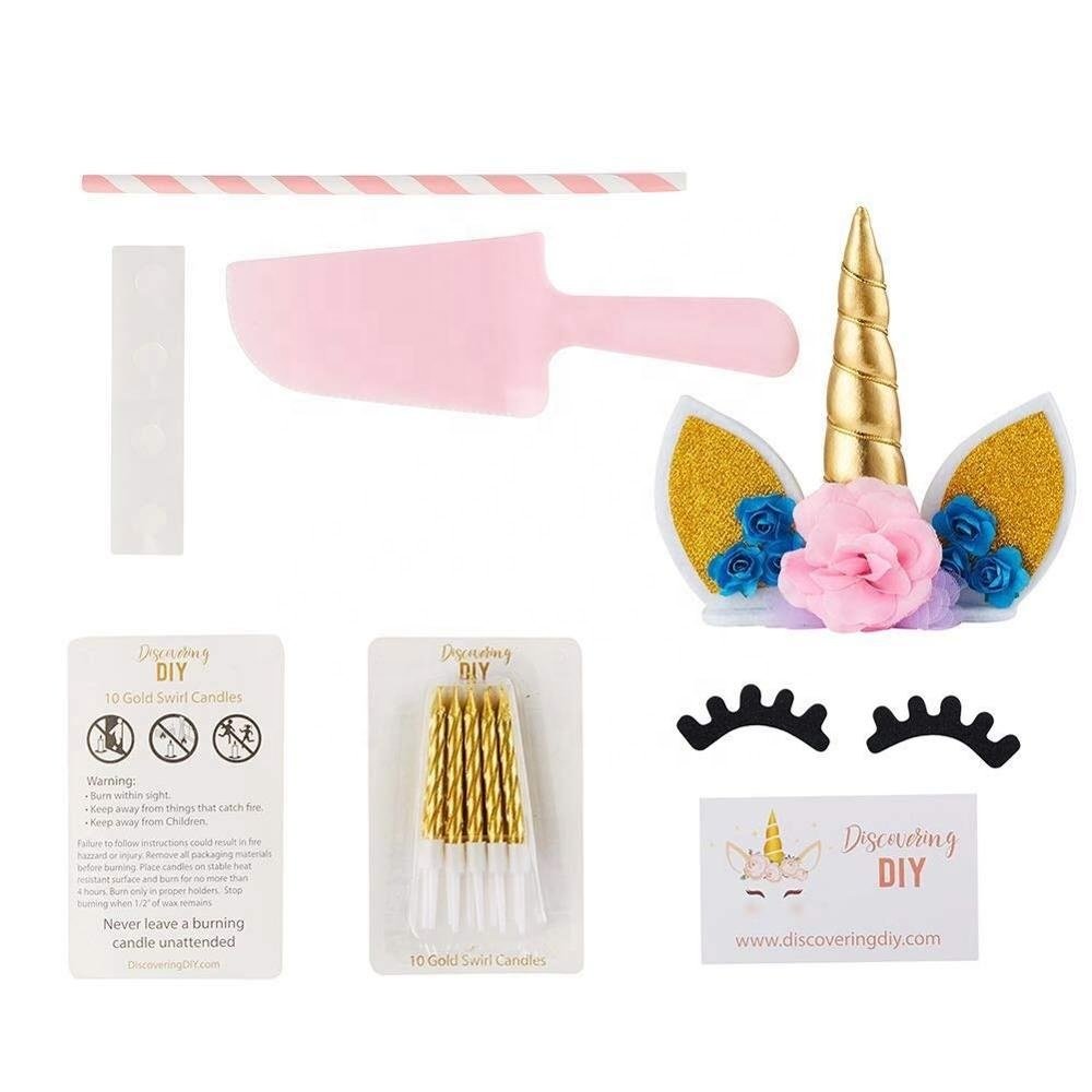 Unicorn Party Supplies Kit Serves 16 Unicorn Birthday Party Supplies Happy Birthday Banner Cake Topper Cake Cutter Candles