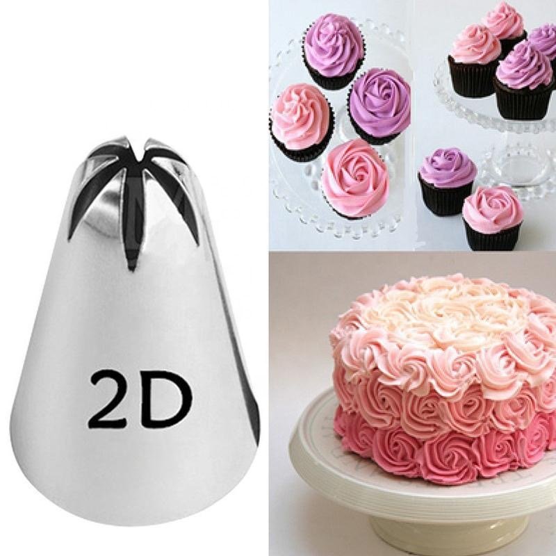 Wanlihao 3pcs/set 1M 2D 2F Wilton Nozzle Stainless Steel Icing Piping Tips Cake Nozzles Decorating Tools