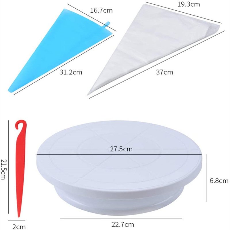 Ready stock 66Pcs Non Slip Cake Turntable Stand Spatula Pastry Baking Utensils Baking Tools Cake Decorating Supplies Kit