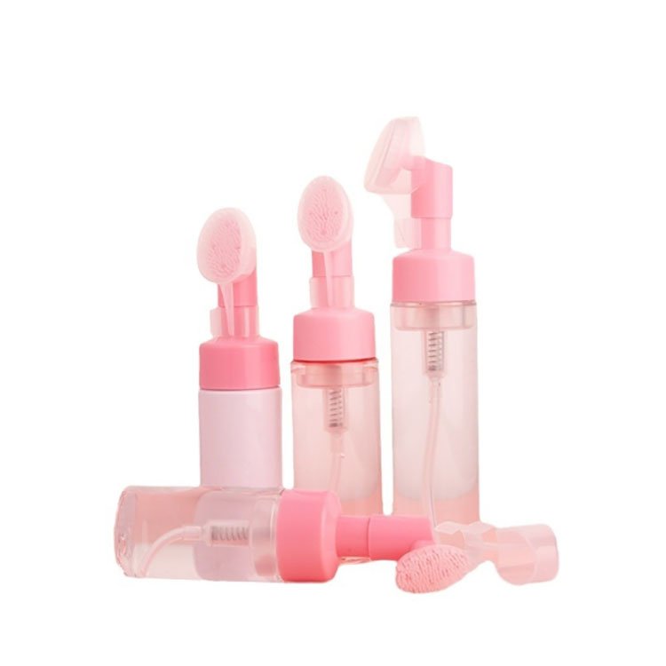 YS Soap Foaming Bottle Facial Cleanser Foam Maker Bottle with Silicone Clean Brush Portable Facewashing Mousse Foam Bottles