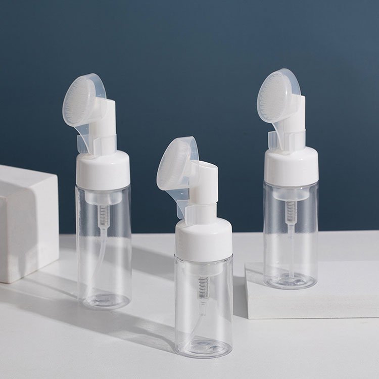 YS Soap Foaming Bottle Facial Cleanser Foam Maker Bottle with Silicone Clean Brush Portable Facewashing Mousse Foam Bottles
