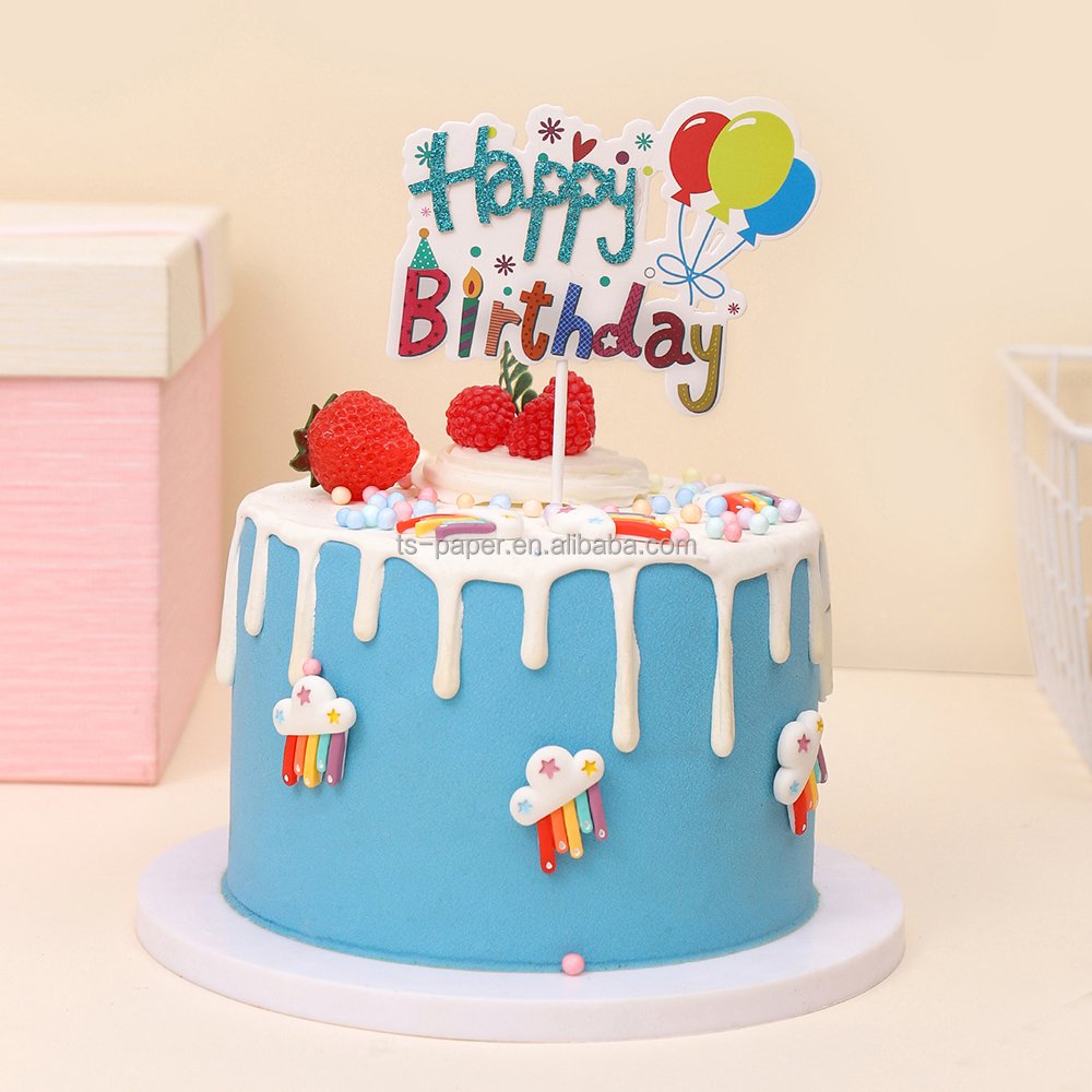 Good quality Paper Cake Decorating Toppers Happy Birthday Cake Topper Paper