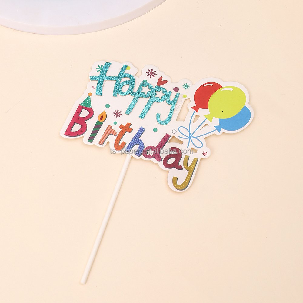 Good quality Paper Cake Decorating Toppers Happy Birthday Cake Topper Paper