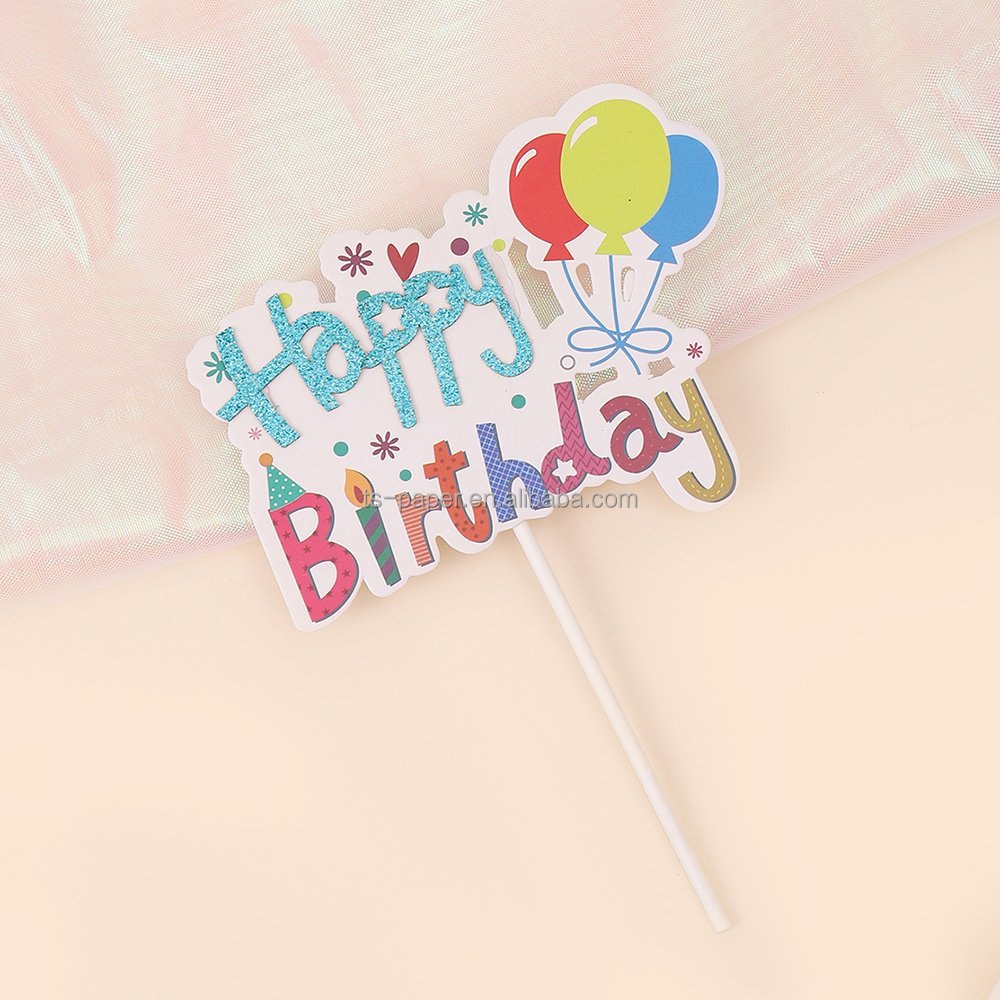 Good quality Paper Cake Decorating Toppers Happy Birthday Cake Topper Paper